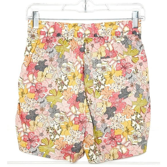 J CREW LIBERTY LONDON Colorful Multi Floral Print Cotton Pull On Camp Shorts XXS - Picture 4 of 8